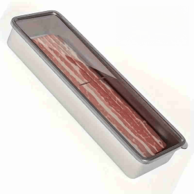 Bacon Container Stainless Steel Airtight Cheese Container Bacon Containers for Refrigerator Food Storage Containers with Lids Deli Meat Saver Bac