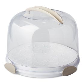 Round Cake Carrier with Clear Plastic Cover, 13" Diameter, Dishwasher Safe