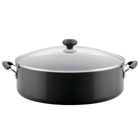 Easy Clean 14 Inch Nonstick One-Pot / Stockpot / Dutch Oven Family Braising Pan with Lid, Dishwasher Safe, Black