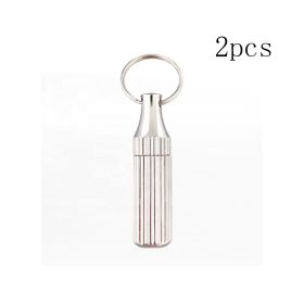 2PCS Stainless Steel Mini Pocket Knife - Leaf-Shaped Portable Capsule Knife With Keychain, Handcrafted Wooden Handle For Outdoor Camping, Fishing (Option: silver)