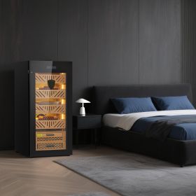 105L Electric Cigar Humidor Cooler Cabinet 1000 Counts With Compressor Cooling (Option: Black)